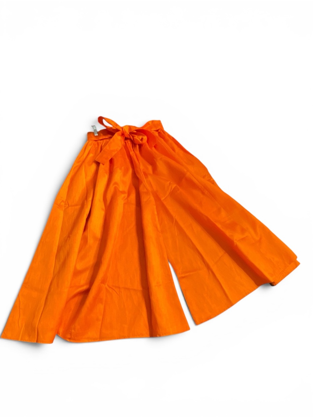Bright Orange Super wide leg pants with Tie Waist inseam 24 1/2 One Size